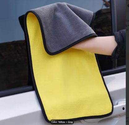 Thickened Microfiber Car Wash Cloth — Dual-Sided Absorbent Drying Towel