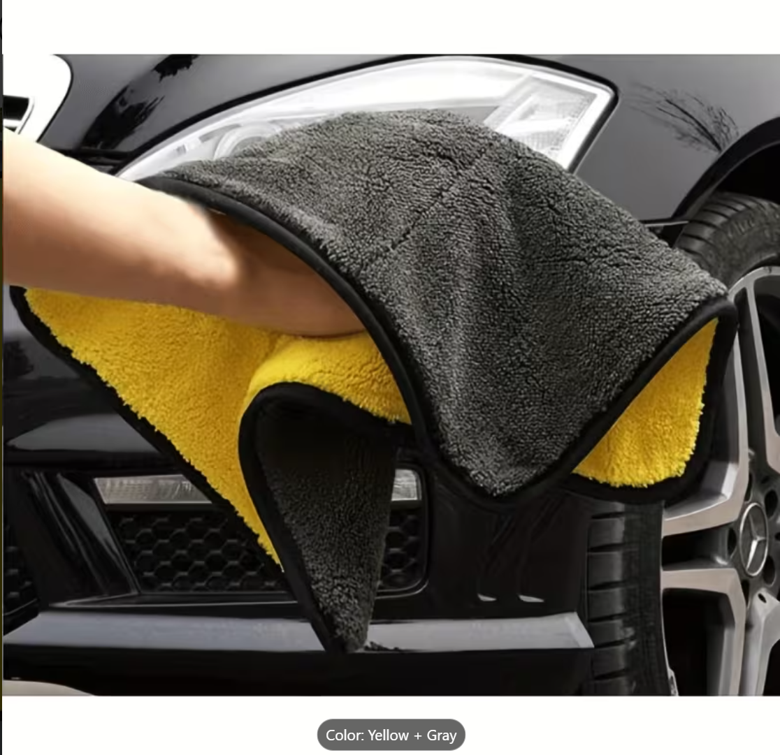 Thickened Microfiber Car Wash Cloth — Dual-Sided Absorbent Drying Towel