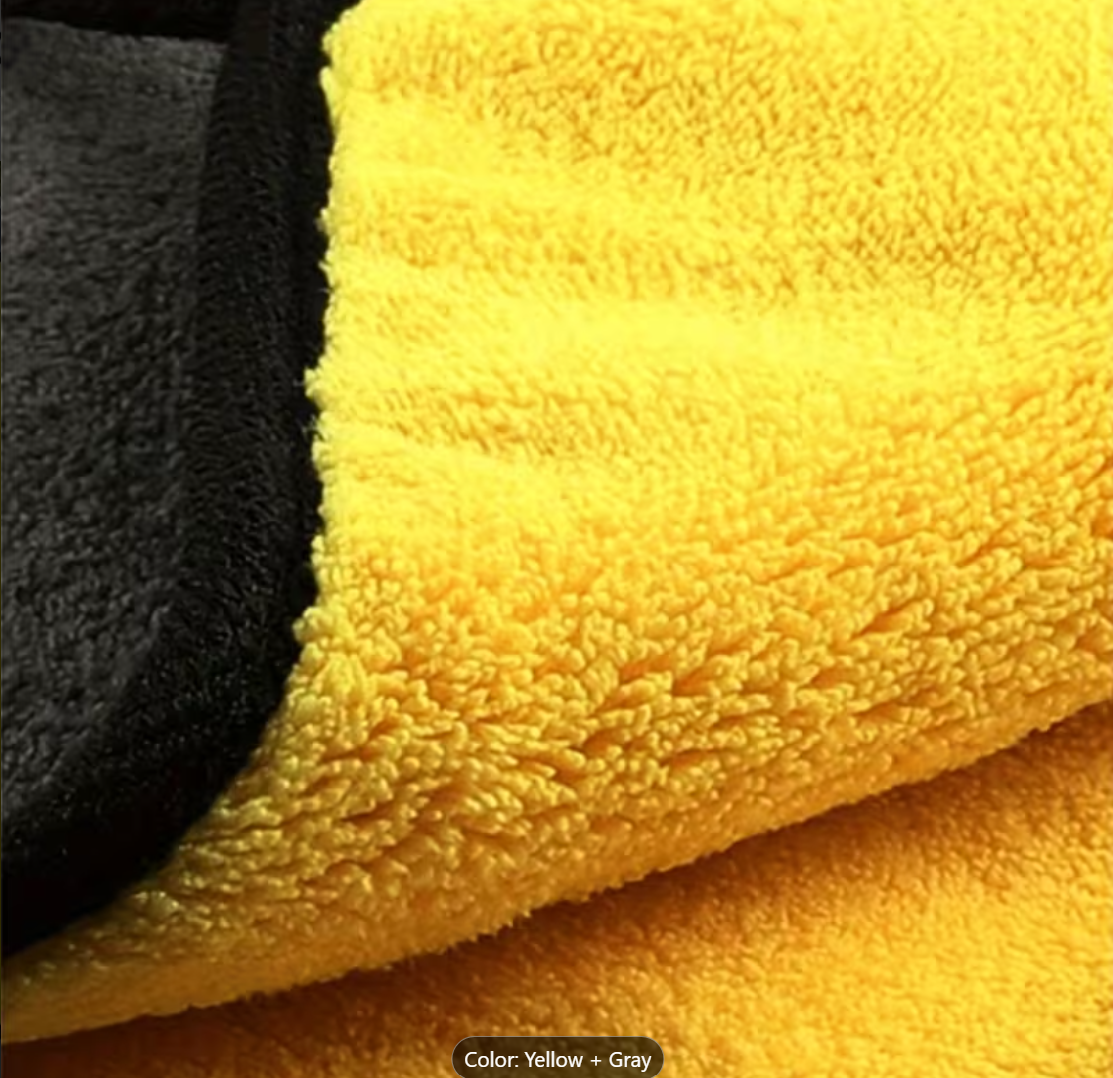 Thickened Microfiber Car Wash Cloth — Dual-Sided Absorbent Drying Towel