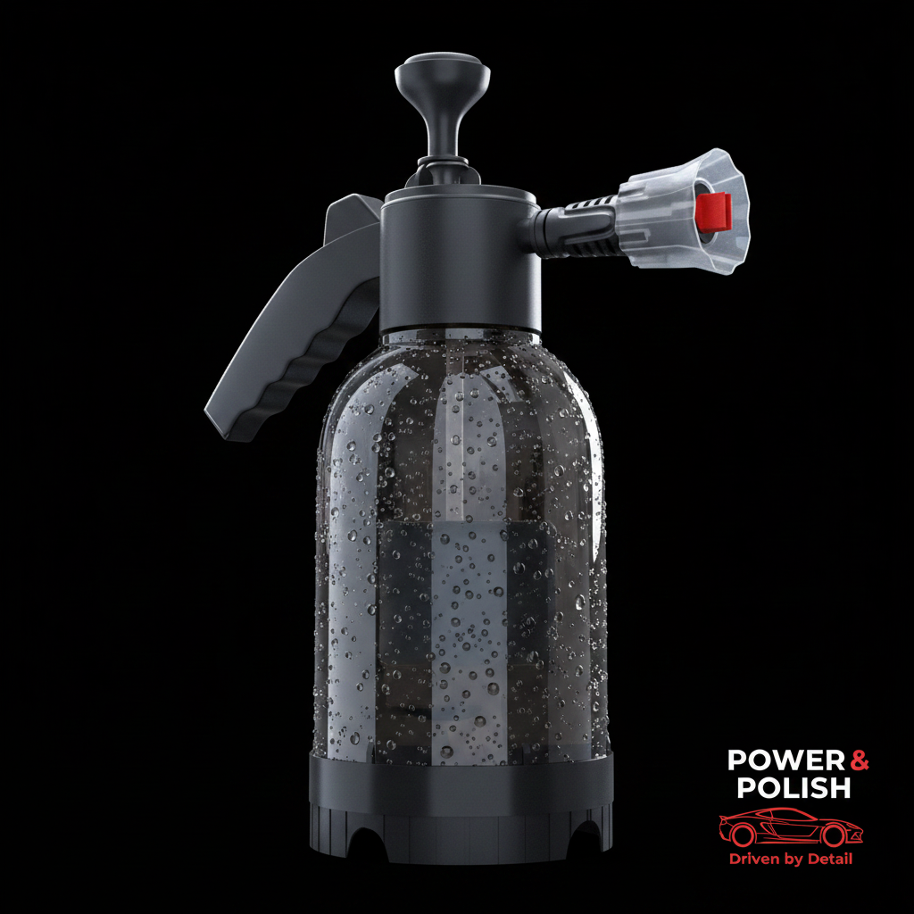 FoamBlast Pro premium hero shot — deep black background with dramatic lighting