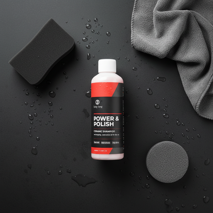 Power & Polish Ceramic Car Wash Shampoo – Flat Lay