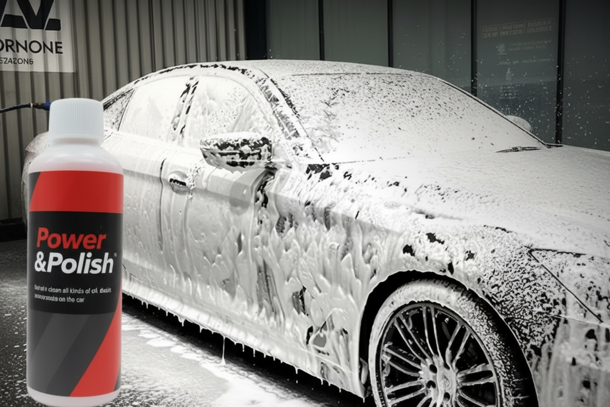 Power & Polish Ceramic Car Wash Shampoo – Lifestyle Action Shot